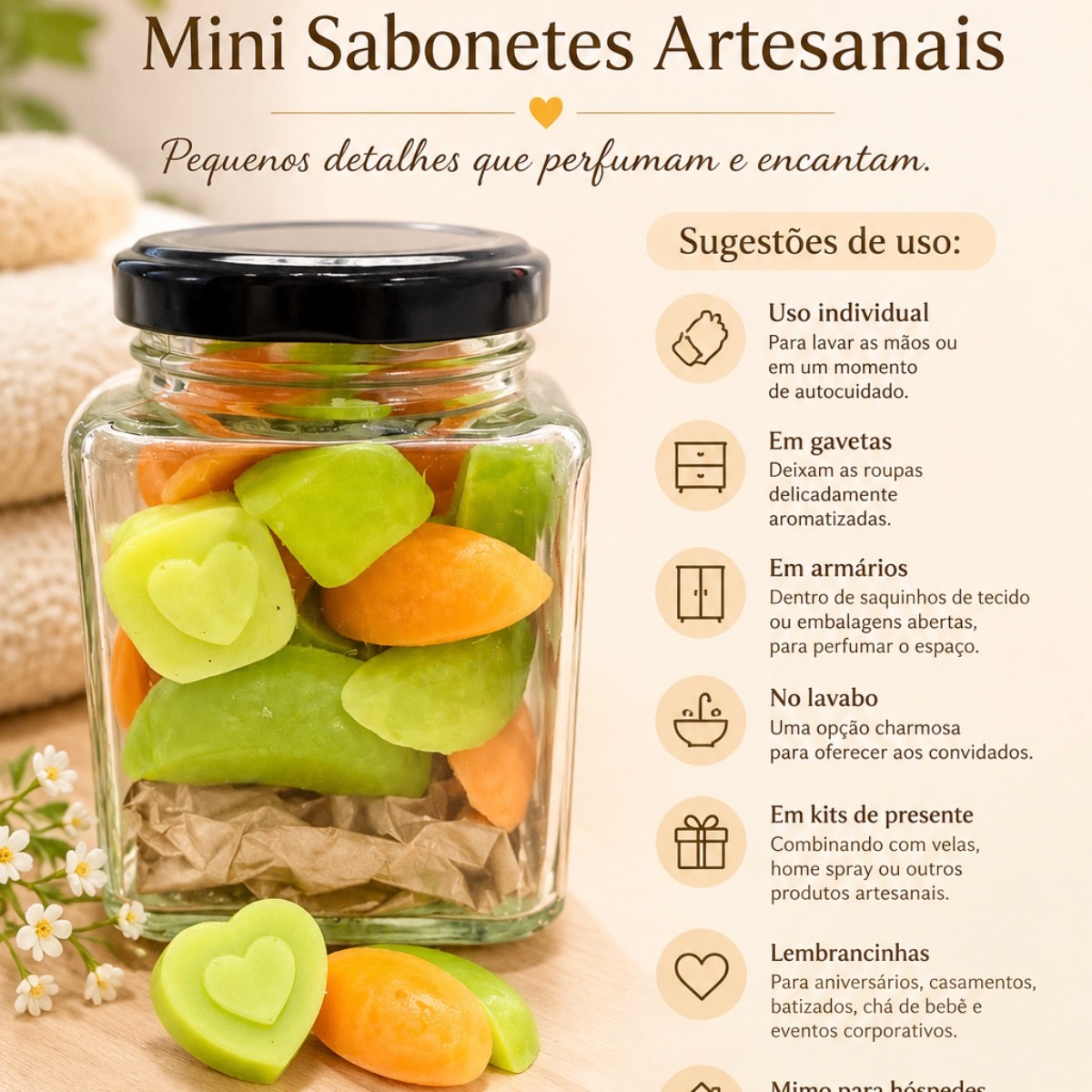 Mini Sabonetes Artesanais